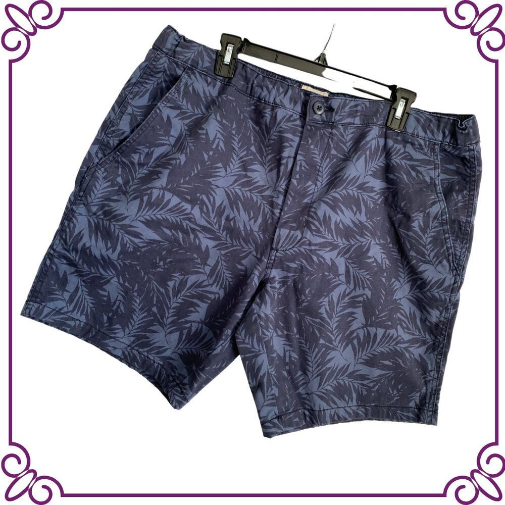 Mutual Weave Blue Hawaiian Printed Chino Men's Shorts Size 40